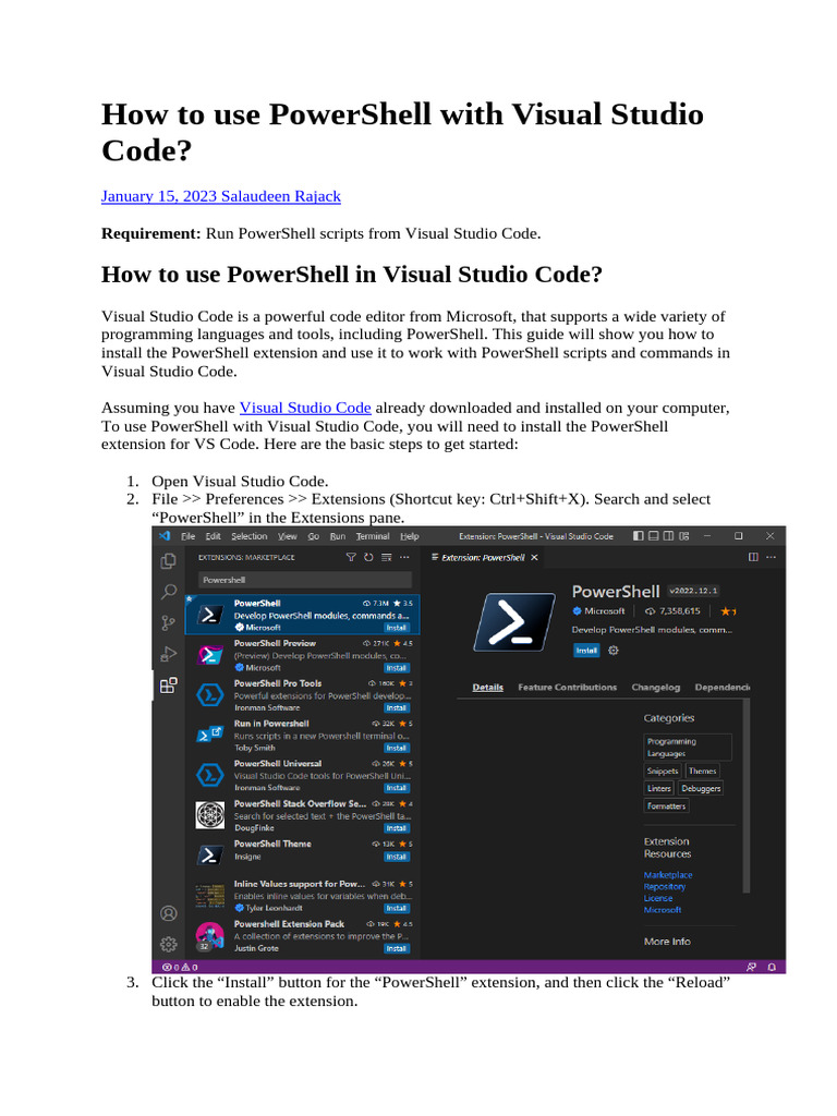 How To Use PowerShell With Visual Studio Code | PDF | System Software ...