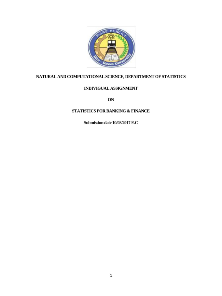 Assignment On Statistics For Banking & Finance Students | PDF ...