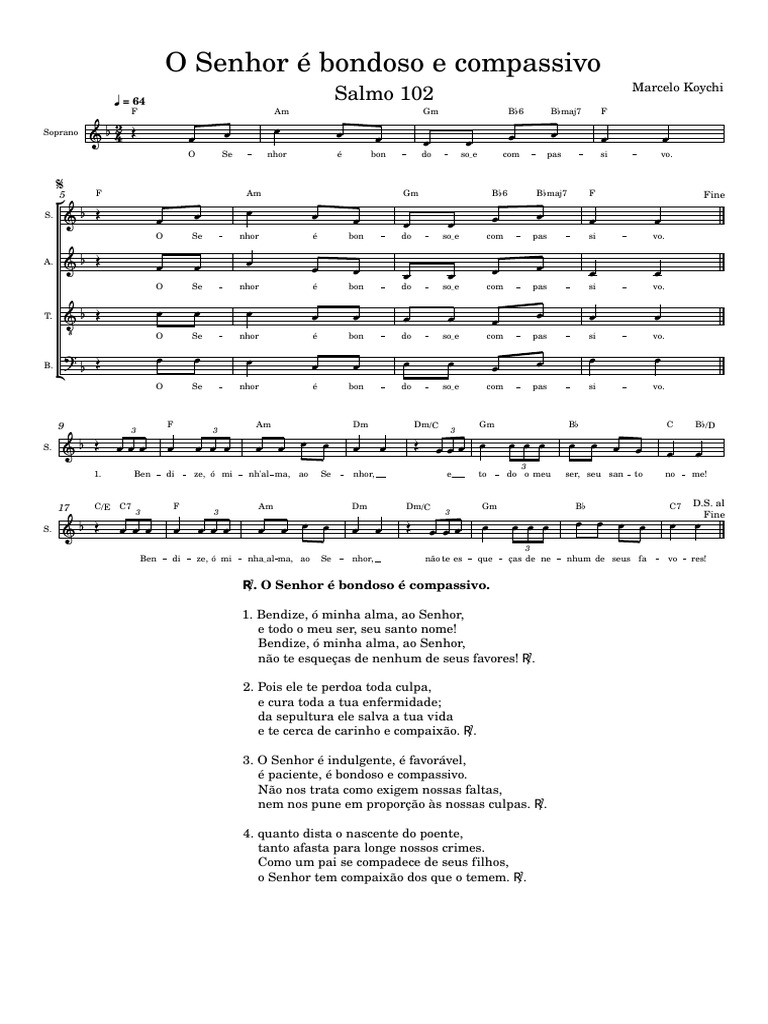 Salmo 102 - O Senhor é Bondoso e Compassivo (Ano C_250222_163237 | PDF