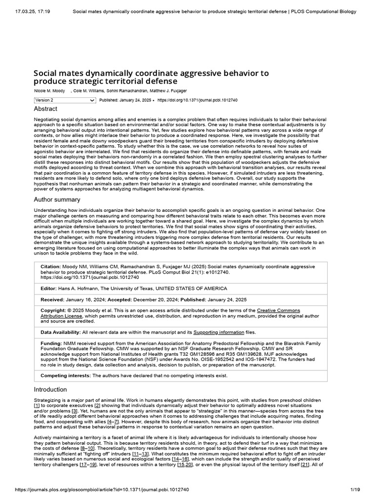 Social Mates Dynamically Coordinate Aggressive Behavior To Produce ...