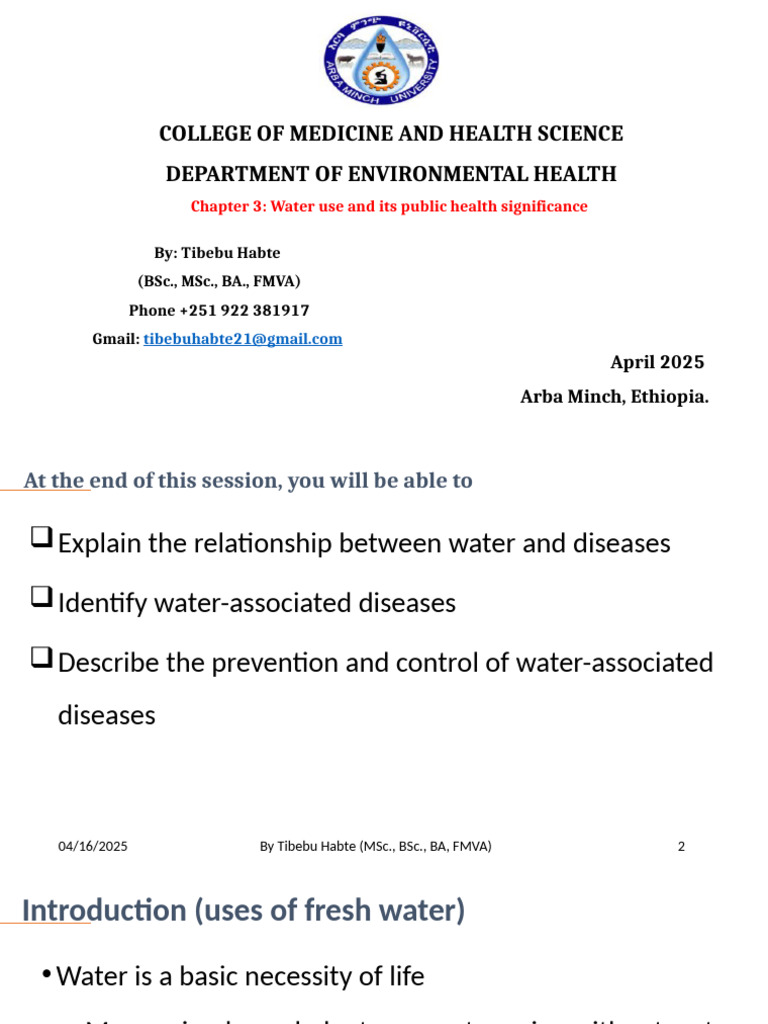 Water Use and Public Health Impact | PDF | Water | Infection