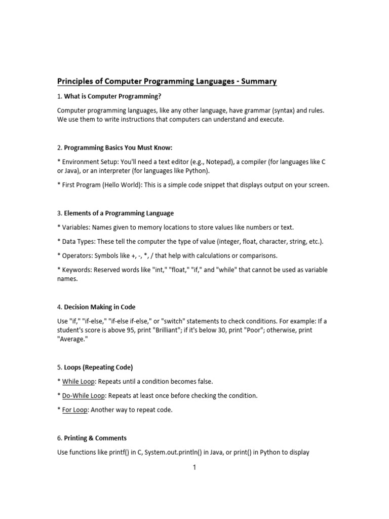 Summary Computer | PDF