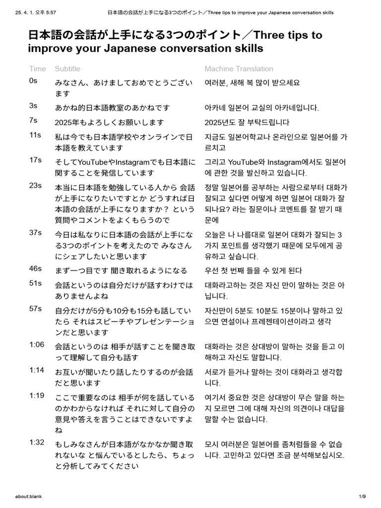 日本語の会話が上手になる3つのポイント／Three Tips to Improve Your Japanese Conversation ...