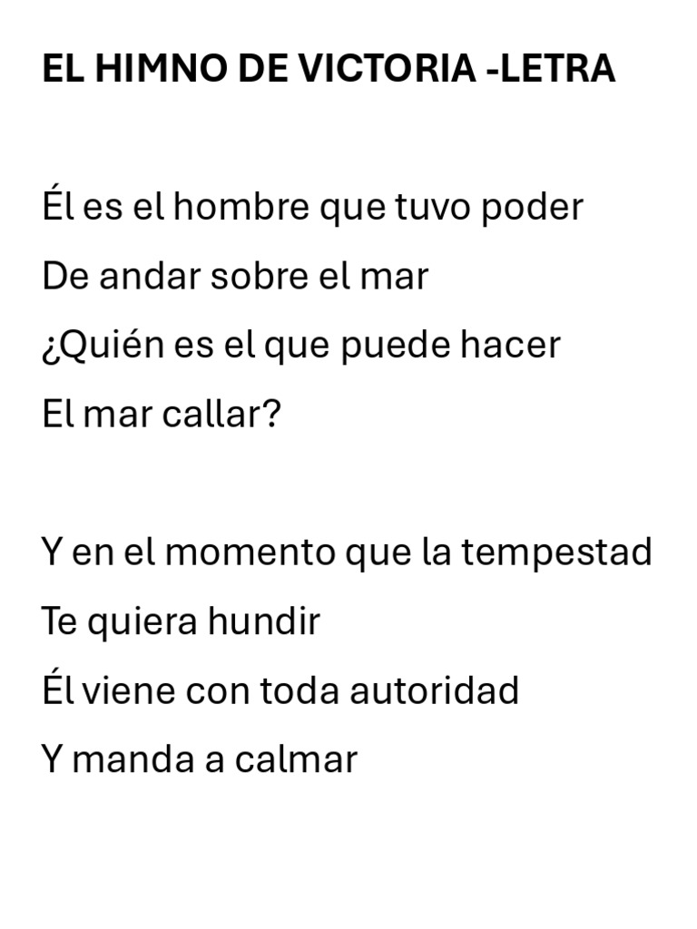 Letra del Himno de Victoria | PDF