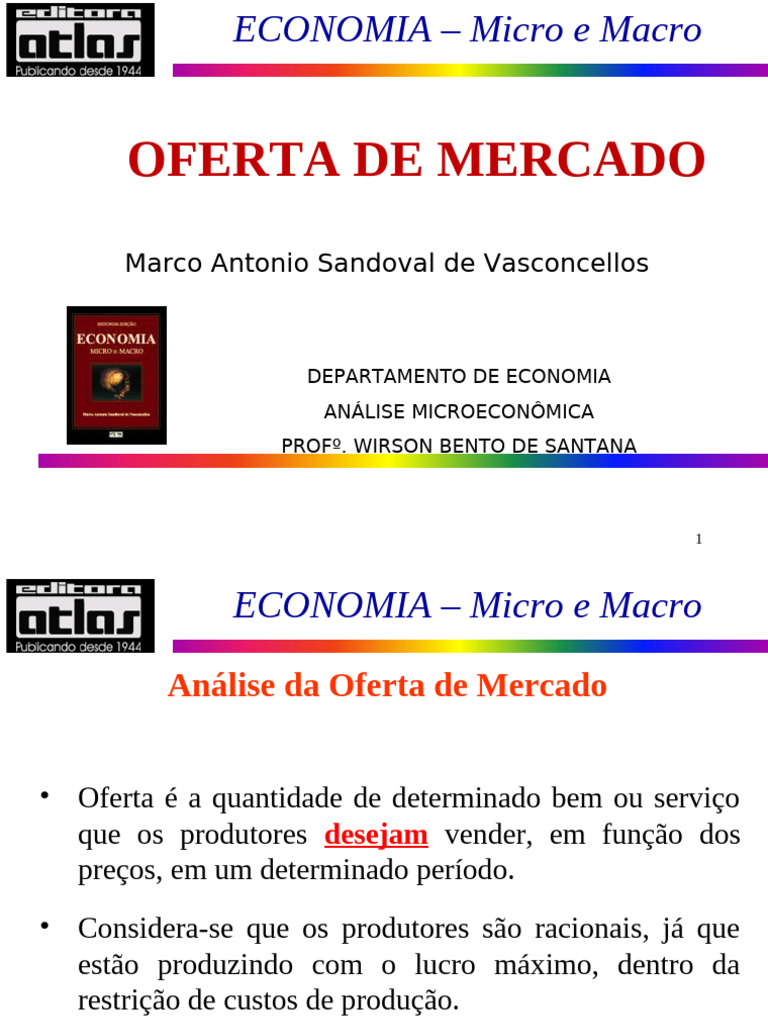 Aula 6 Oferta e Equilíbrio de Mercado | PDF | Oferta e procura | Demanda
