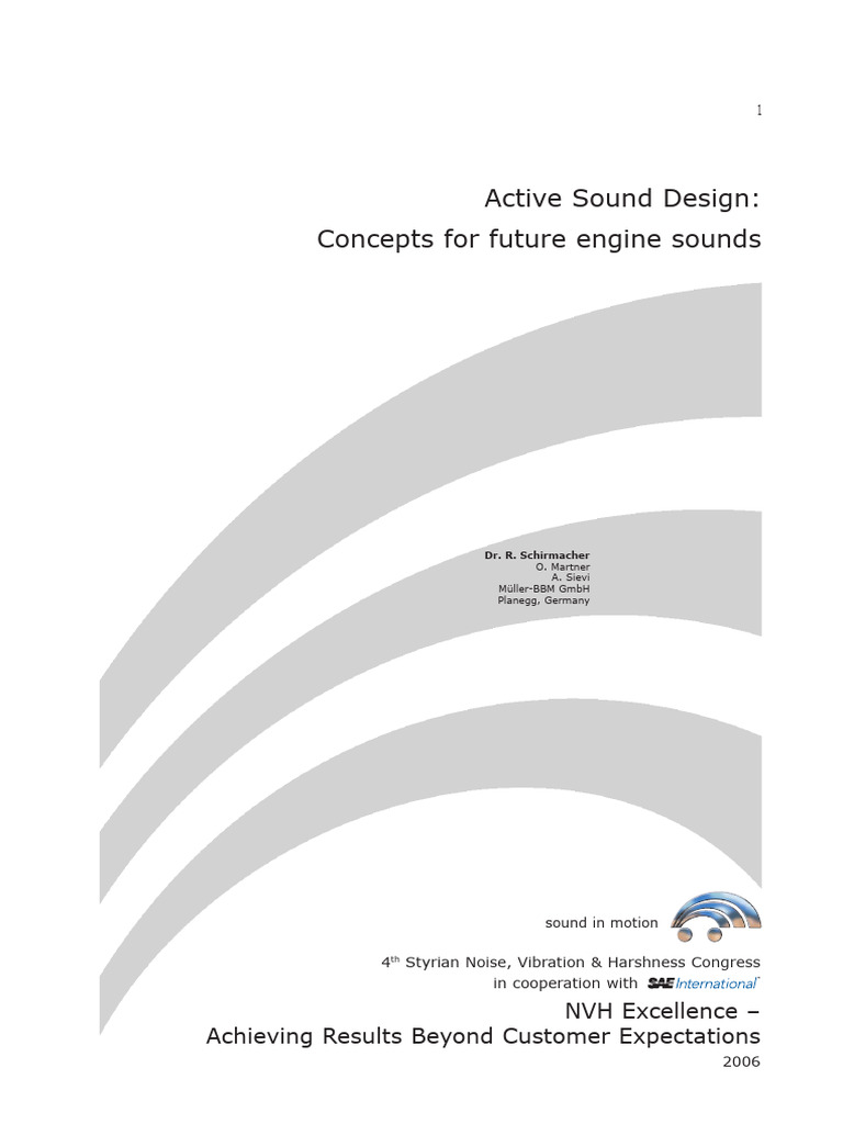 Active Sound Design for Engine Technologies | PDF | Engines | Sound