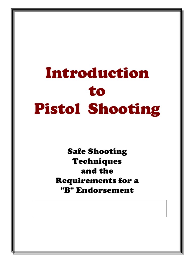 Pistol Shooting Safety and Training Guide | PDF