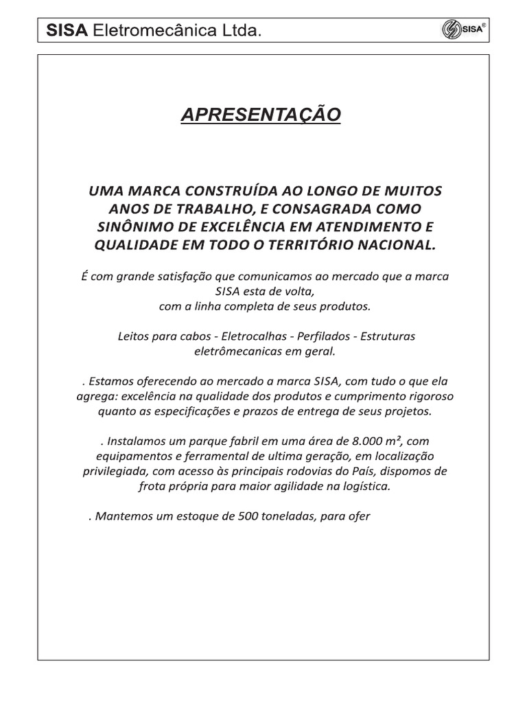 Catálogo SISA 2025 - GG Eletromecânica | PDF