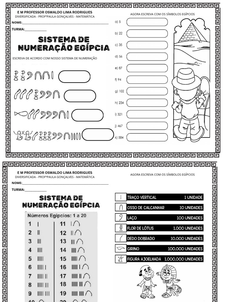 Sistema de Numeração Egípcia em Matemática | PDF