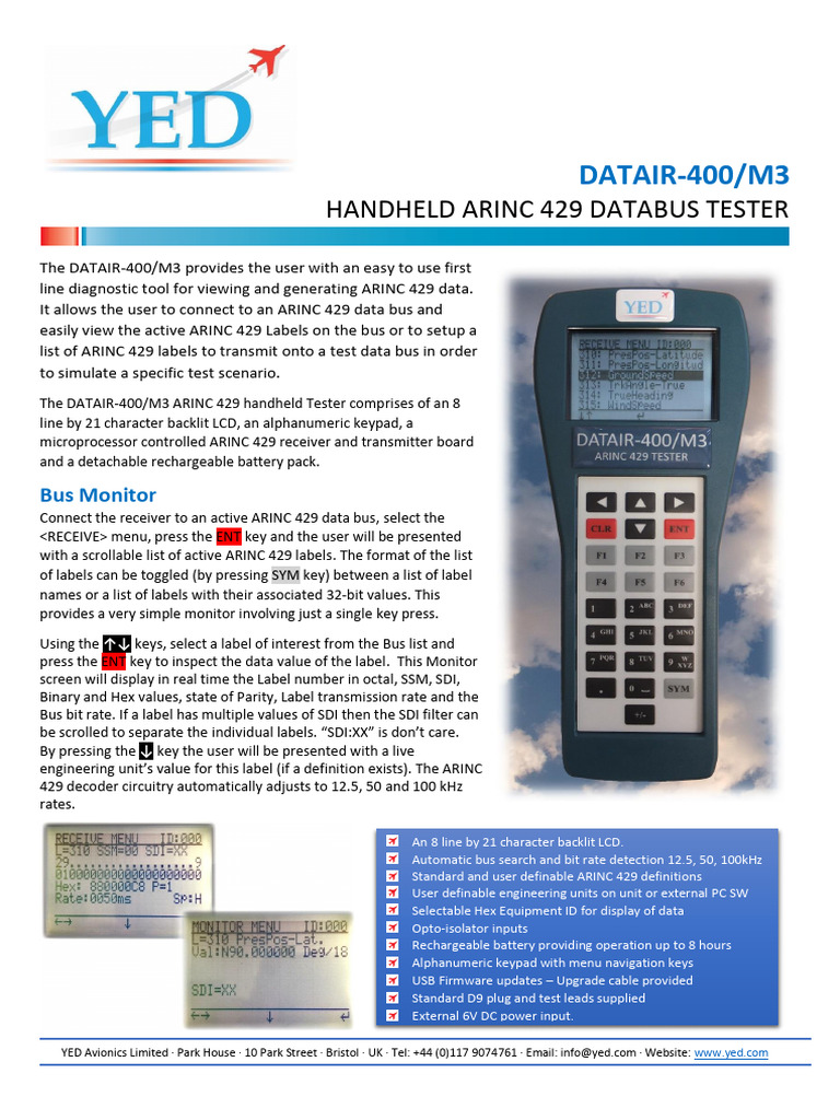 DATAIR-400/M3 ARINC 429 Tester | PDF | Binary Coded Decimal | Personal ...