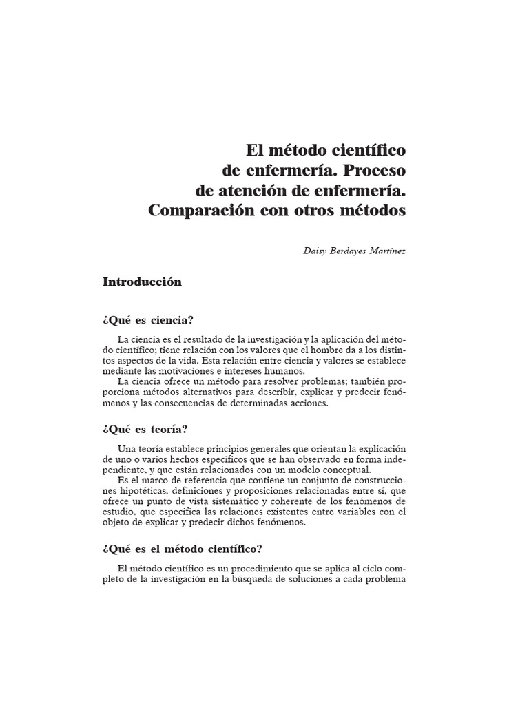 El Método Científico En Enfermería Pdf Método Científico Enfermería 