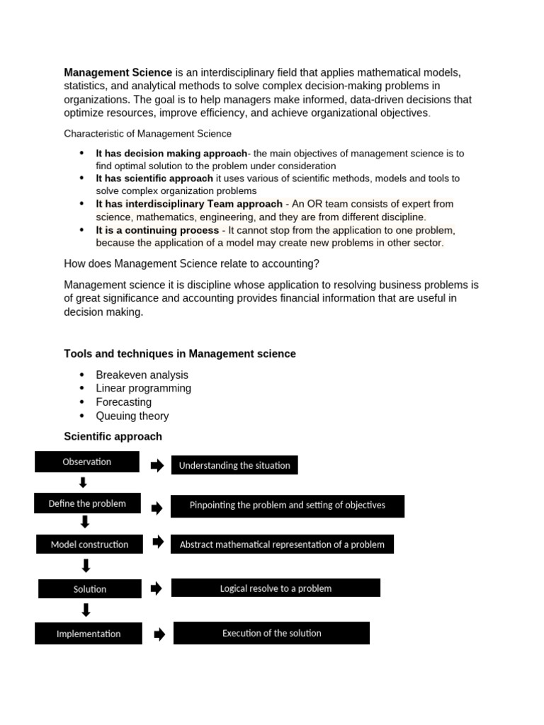 Understanding Management Science Applications | PDF | Science | Mathematics
