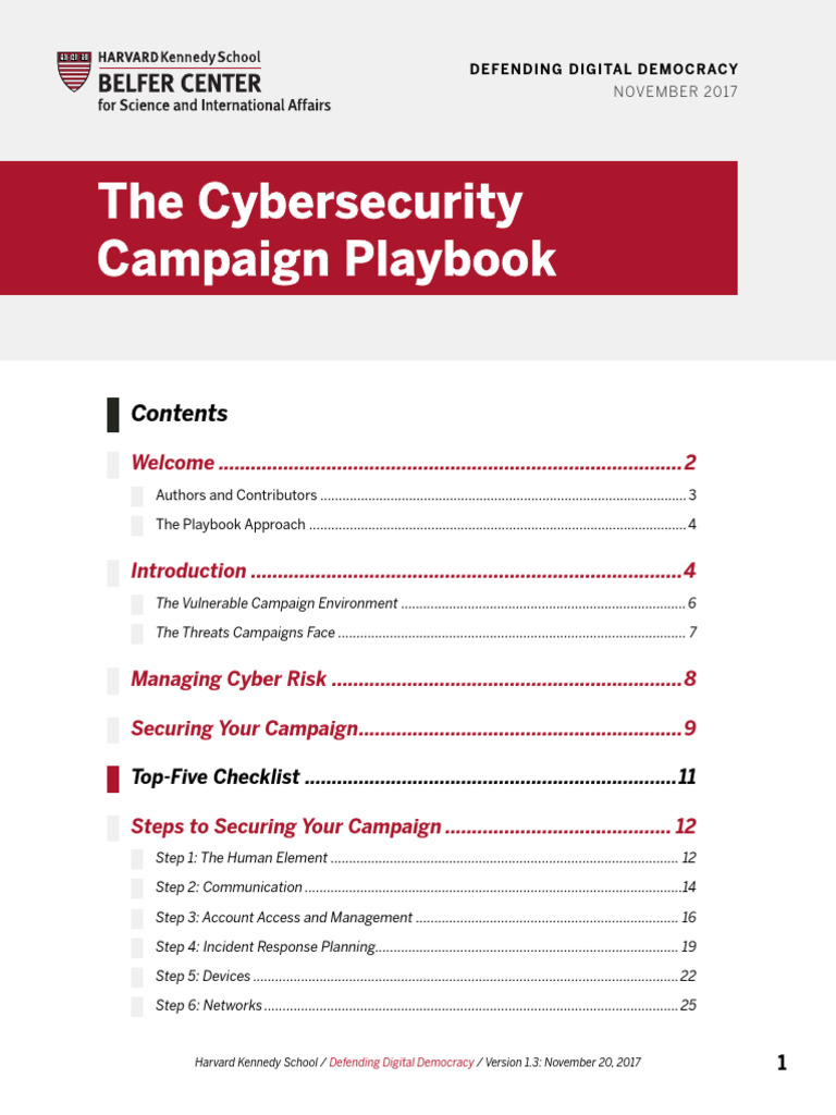 Cybersecurity Playbook for Campaigns | PDF | Password | Computer Security