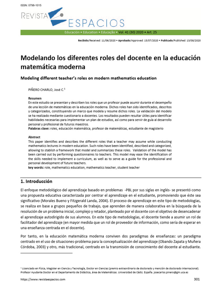 Roles del docente en educación matemática | PDF | Plan de estudios ...