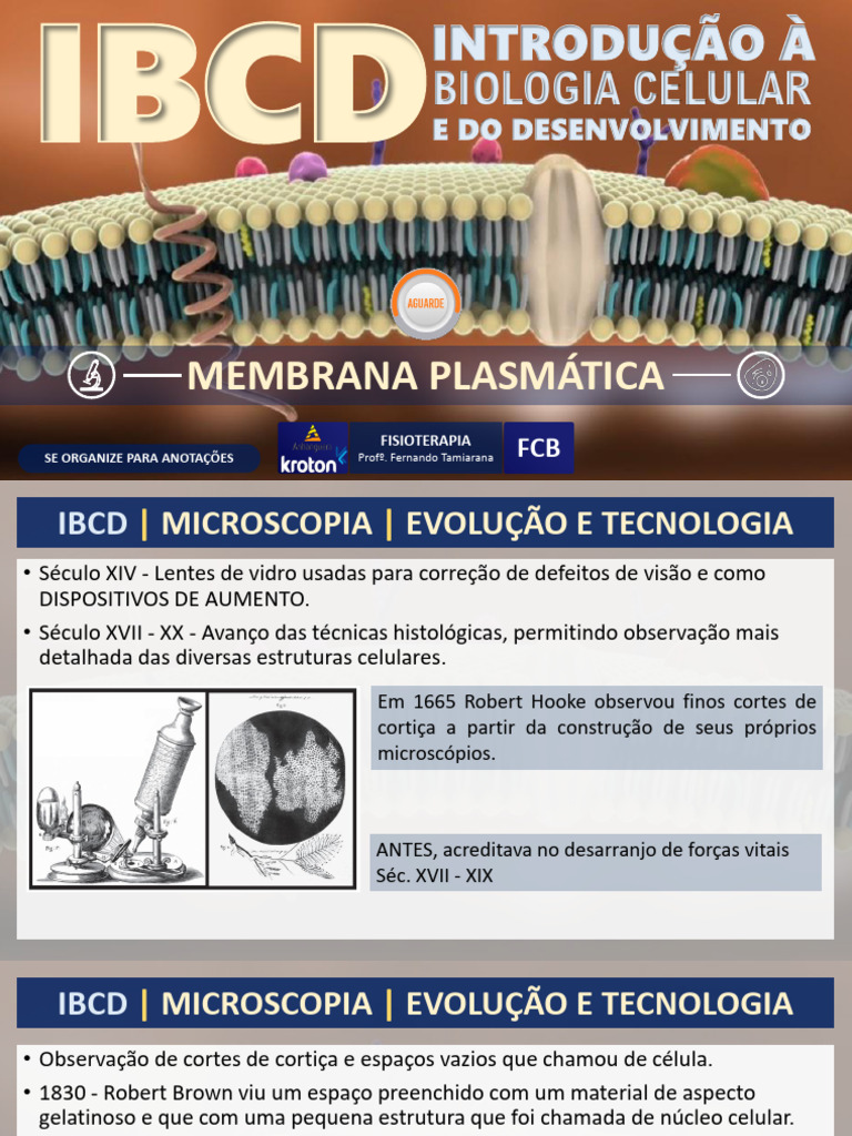 Ibcd - Aula 02 - Microscopia e Membrana Plasmática | PDF | Célula ...
