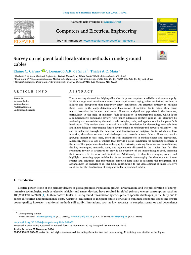 Incipient Faults in Underground Cables | PDF | Insulator (Electricity ...