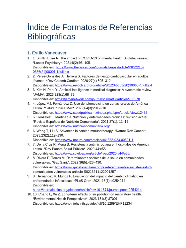 Formatos de Referencias Bibliográficas | PDF