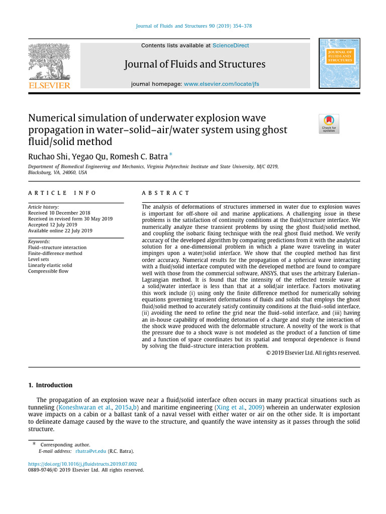 Underwater Explosion Wave Simulation | PDF | Finite Element Method | Waves