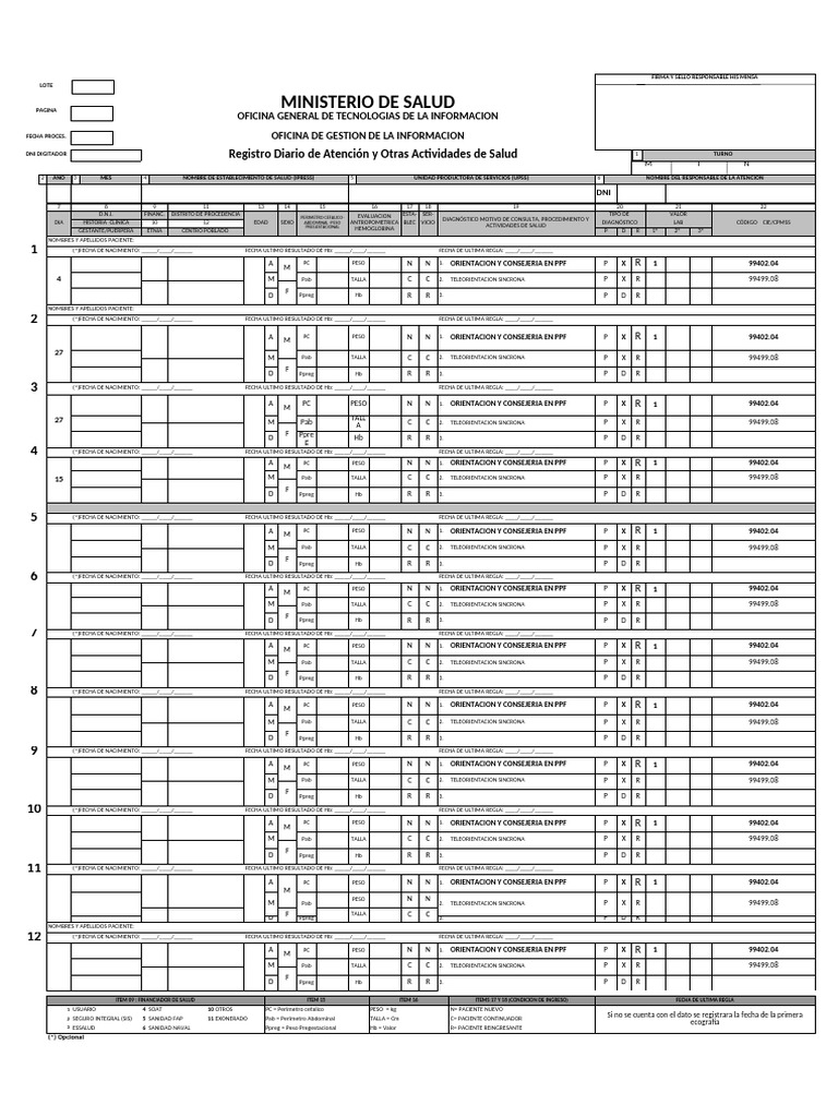 Formato - HiS TELEORIENTACION EN PF | PDF | Información del gobierno ...