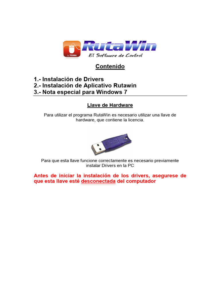 Instalación de Drivers y RutaWin en Windows 7 | PDF | Windows 7 ...