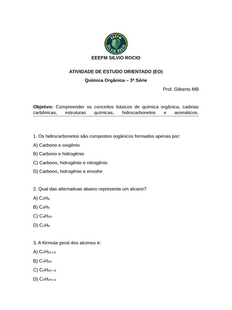 Atividade 2 - EO - 3a Serie | PDF