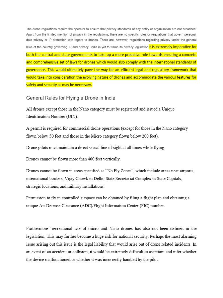 India Drone Regulations and Privacy Concerns | PDF | Unmanned Aerial ...