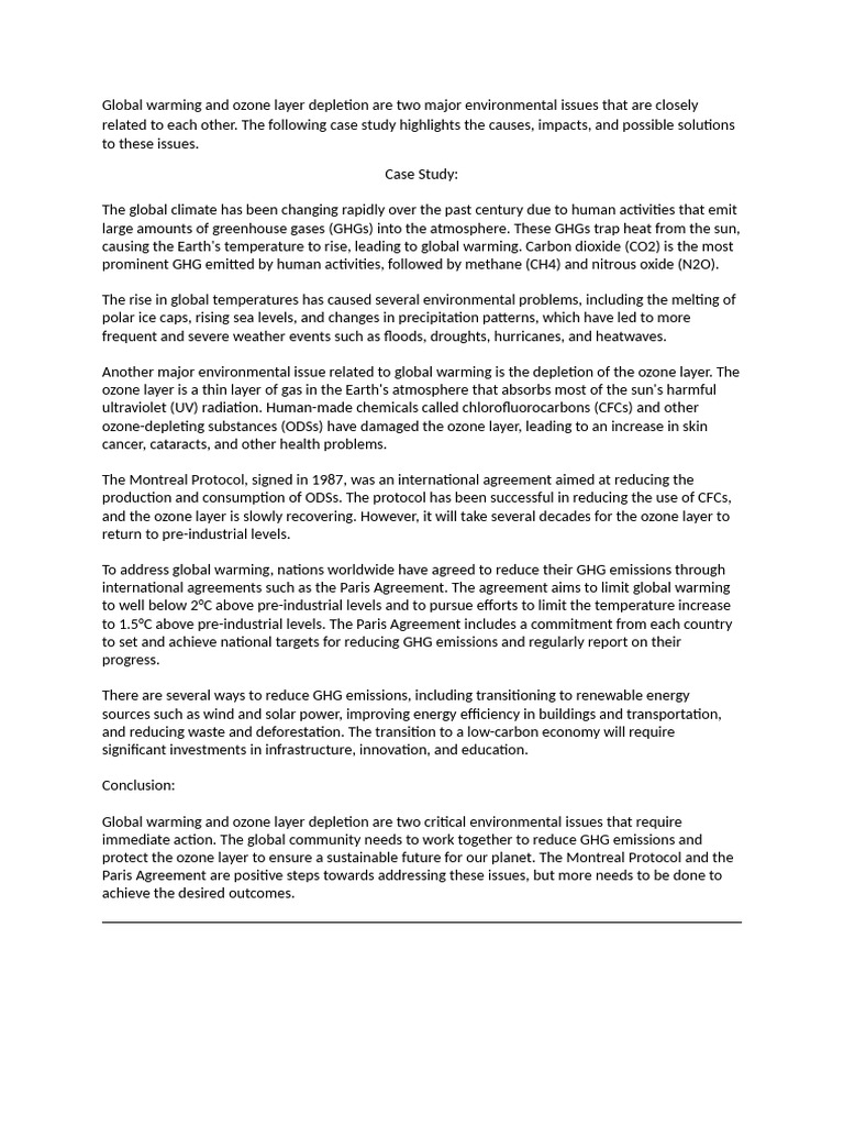 Global Warming and Ozone Depletion Issues | PDF | Greenhouse Gas ...