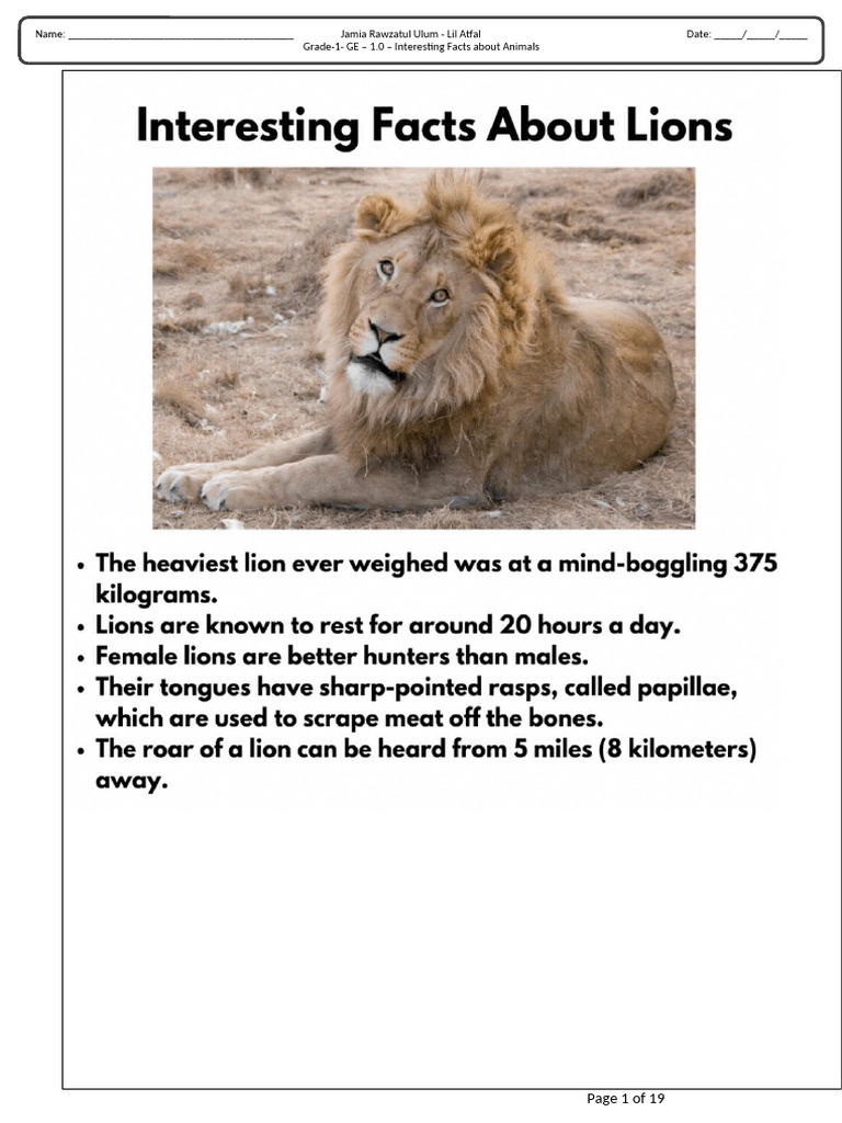 INTERESTING FACTS ABOUT ANIMALS IN GENERAL visual data 6