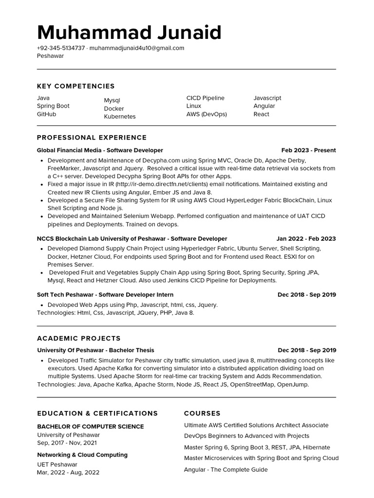 Software Developer with Spring Boot & AWS | PDF | Java Script | J Query