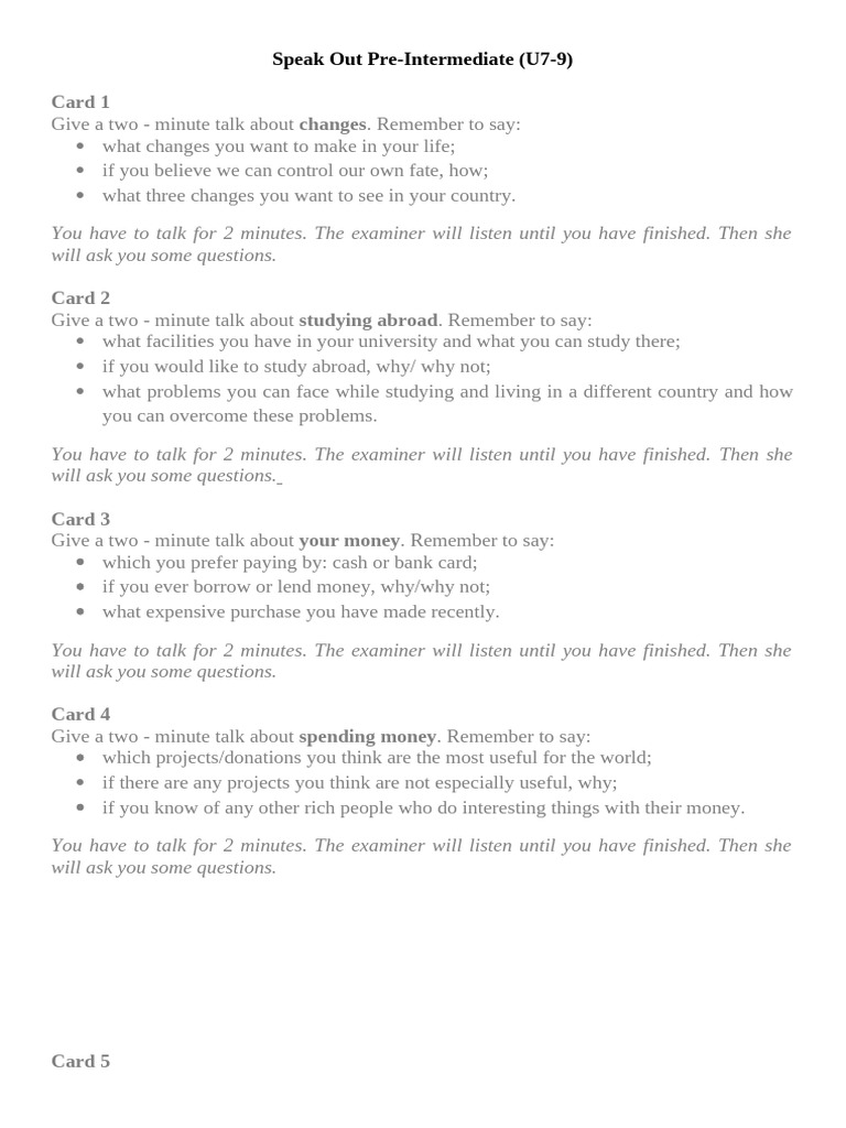 Speak Out Pre-Intermediate (U7-9) ПП22-04Б, ПП22-02Б-1, ПП22-02Б-2 | PDF