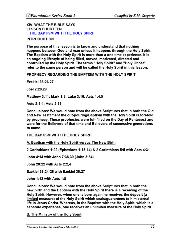 Understanding Holy Spirit Baptism | PDF | Acts Of The Apostles ...
