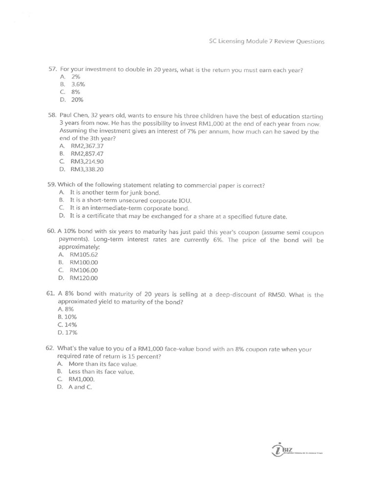 M7 Set 3 60 Questions Pdf