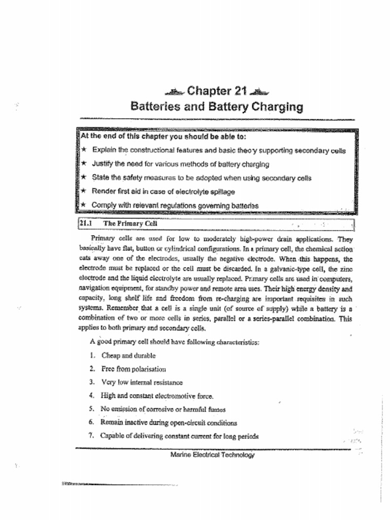 Chapter 21 - Batteries and Battery Charging | PDF