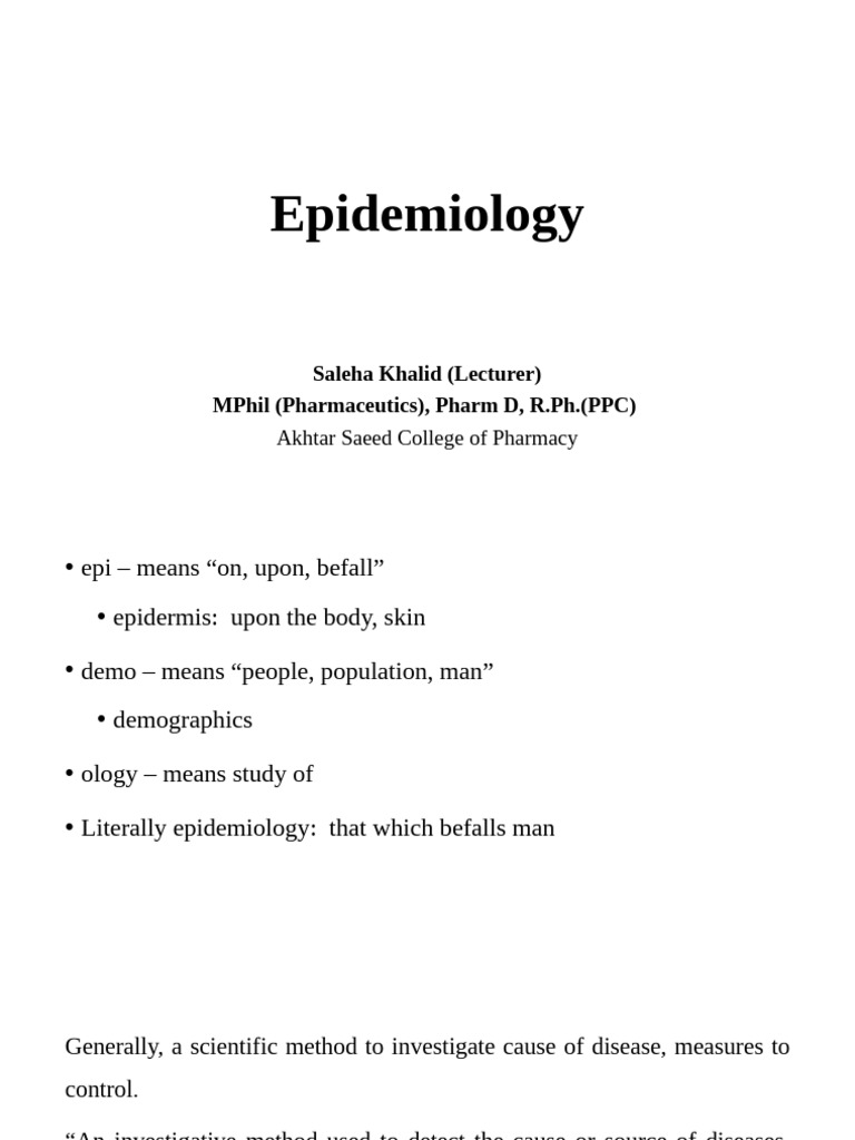 Understanding Epidemiology Basics | PDF | Millennium Development Goals ...