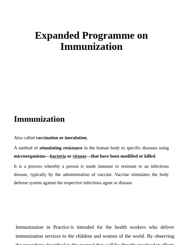 2.1-Expanded Programme On Immunization | PDF | Vaccines | Vaccination