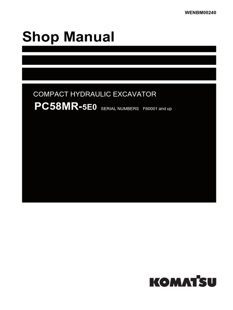 PC58MR-5E0 Excavator Shop Manual | PDF | Troubleshooting | Machines