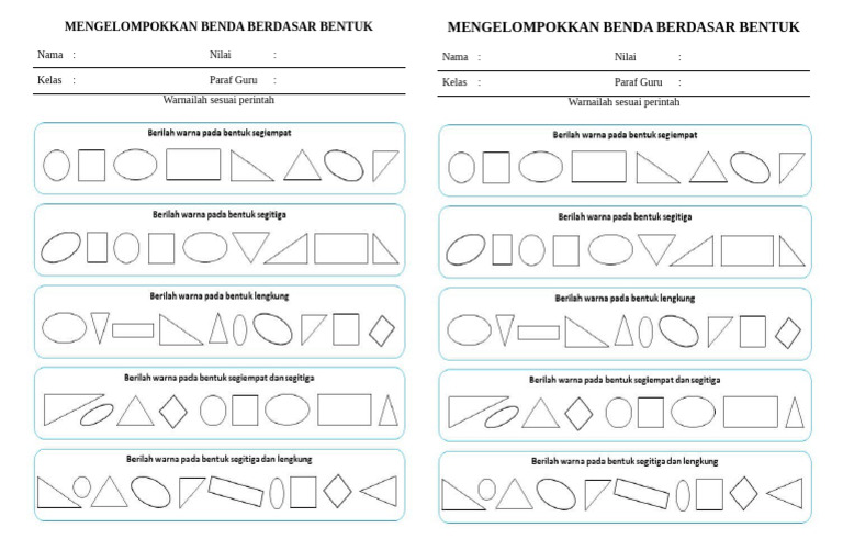LKPD Matematika Mengelompokkan Bentuk Siswa | PDF