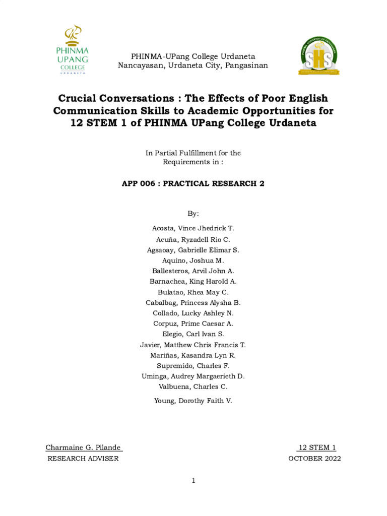 Effects of Poor English on STEM Students | PDF | English As A Second Or ...