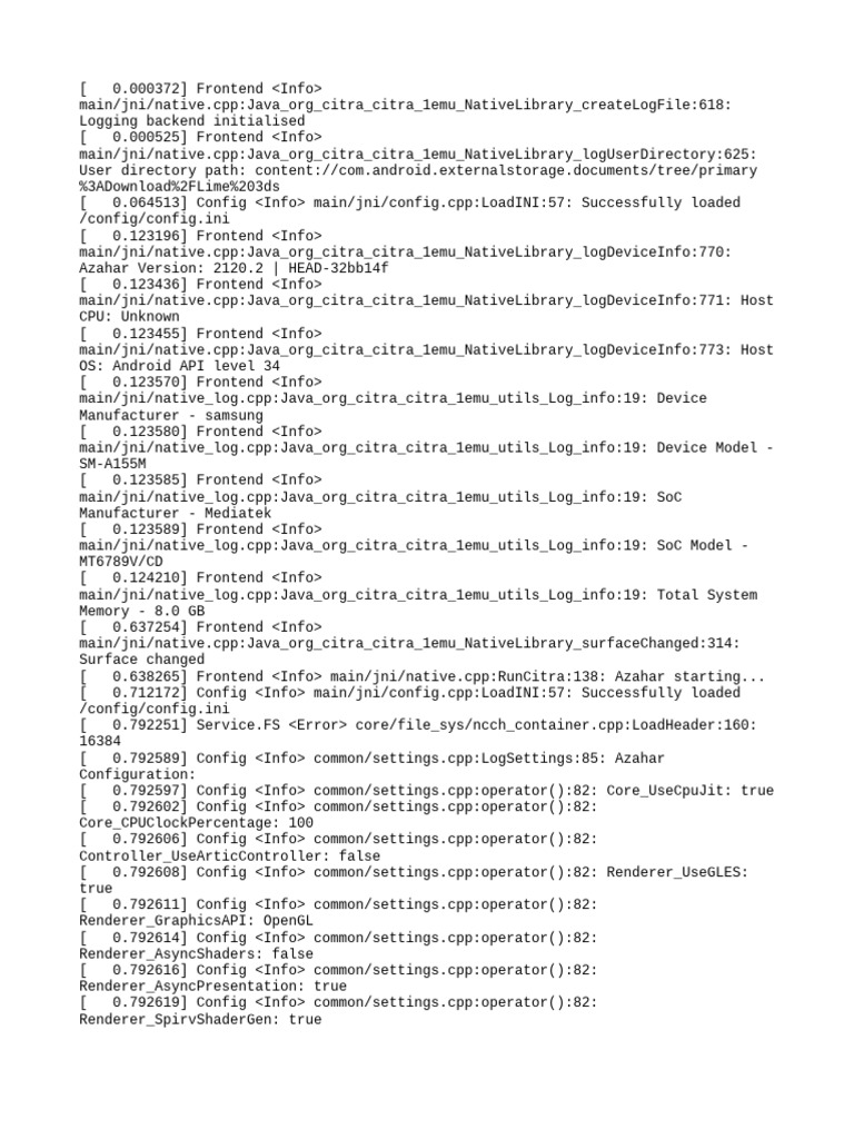 Citra Emulator Log Analysis on Android | PDF | Computing | Computer ...