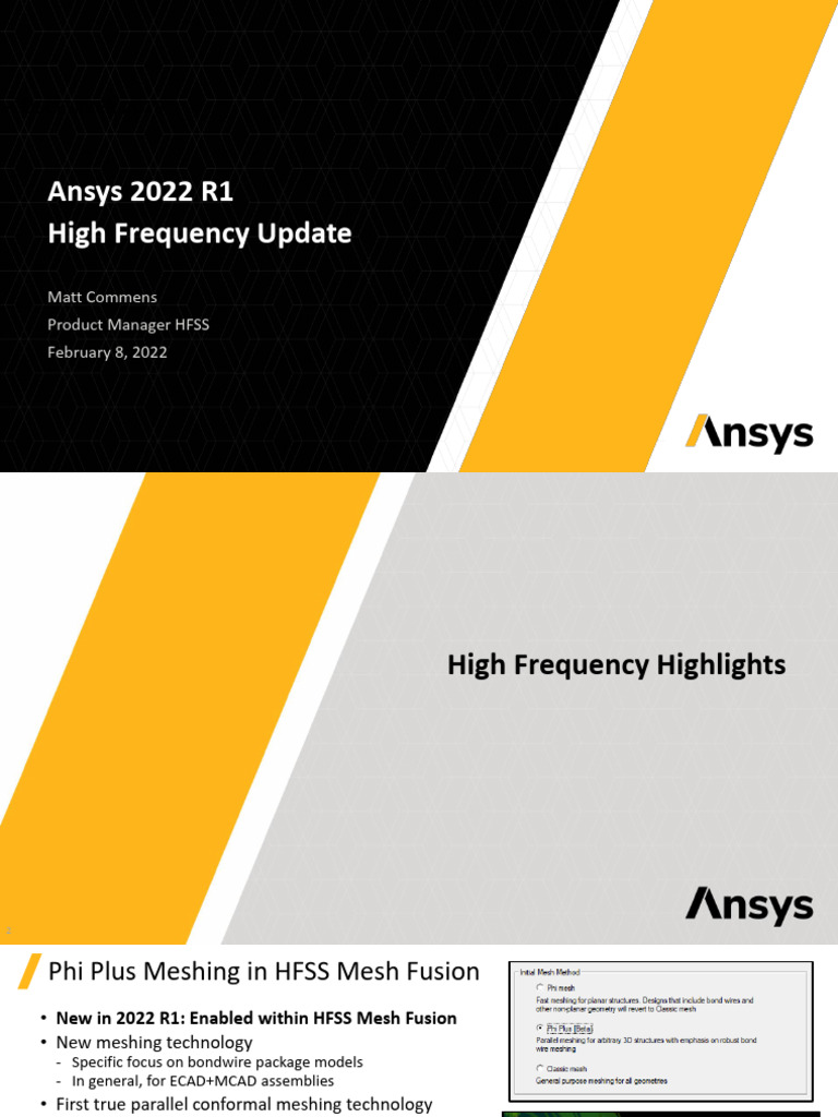 HFSS 2022 R1: Mesh Fusion Enhancements | PDF | Algorithms | Applied ...