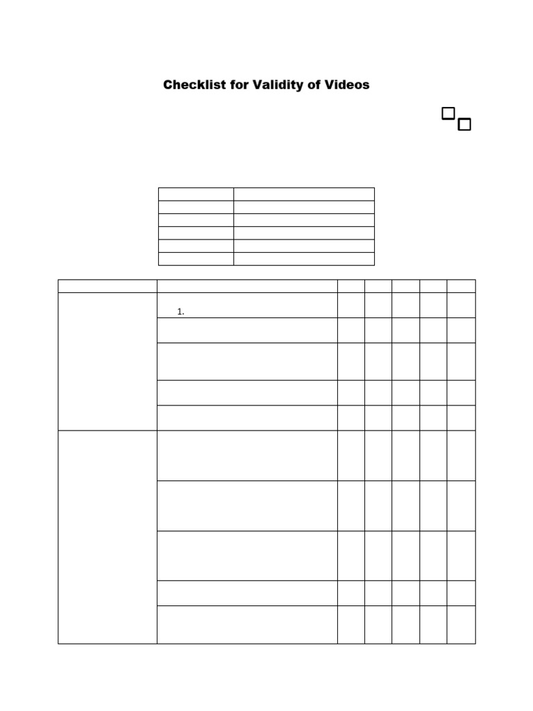 Checklist-for-Validity-of-Videos_INSTRUMENT | PDF | Human Communication ...