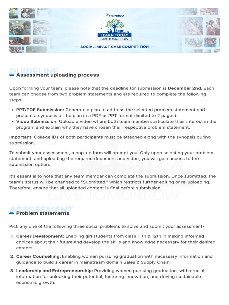 Team Assessment Submission Guidelines | PDF | Innovation | Cognition