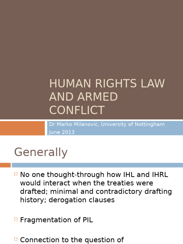 Human Rights Law and Armed Conflict | PDF | International Humanitarian ...
