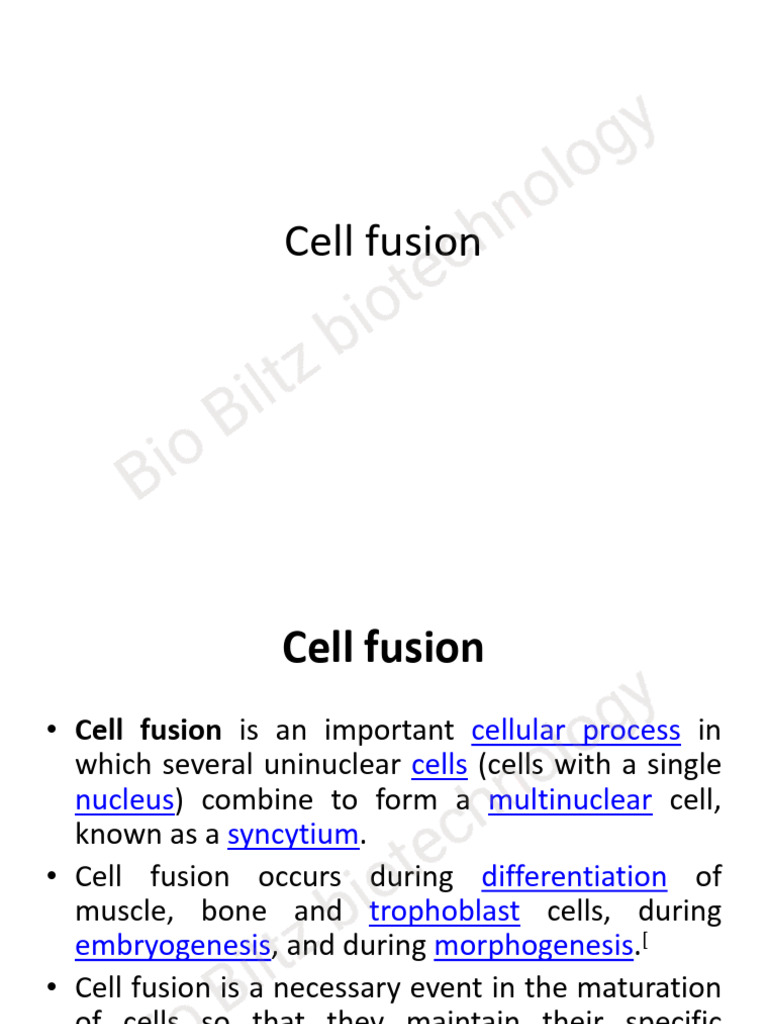 Cell Fusion: Types and Applications | PDF | Laboratory Techniques ...