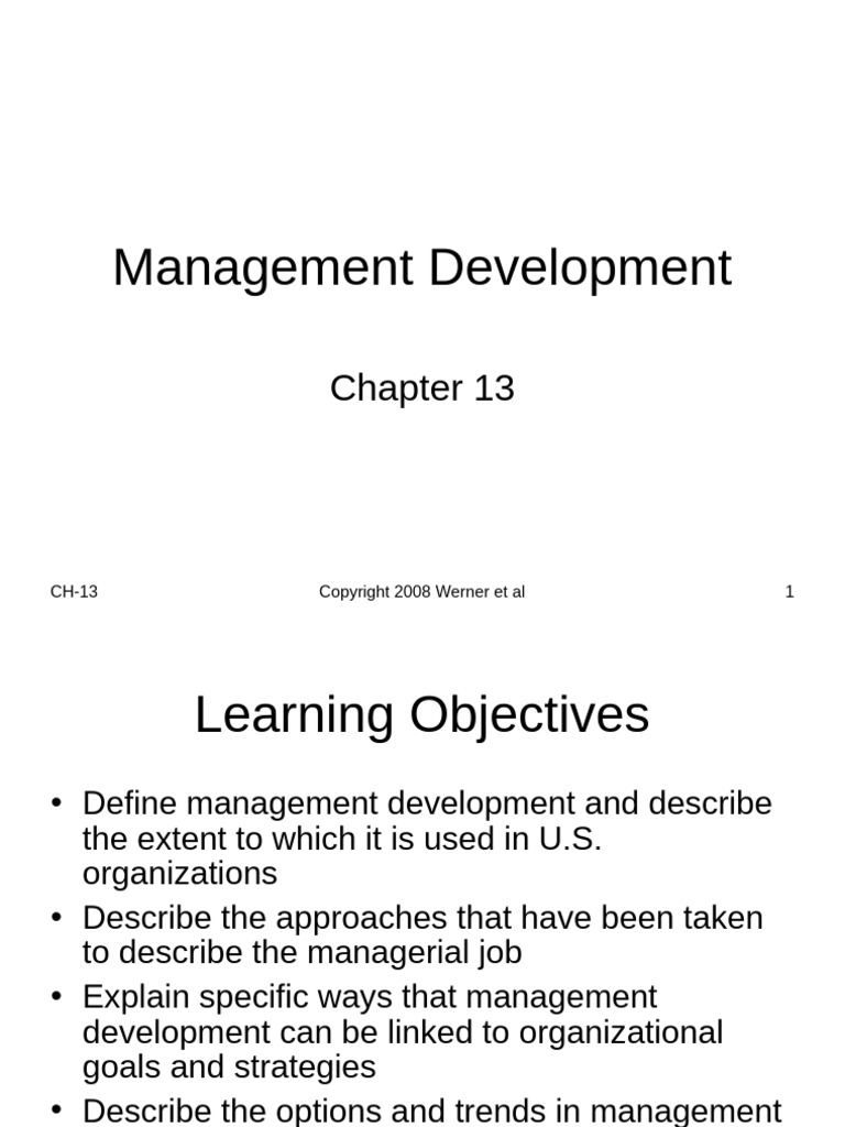 Chap 13 Management Development | PDF | Leadership | Organizational Behavior