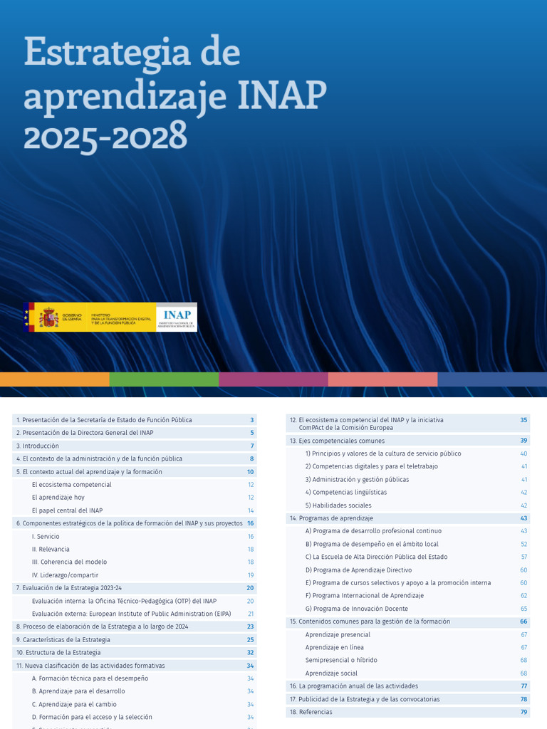 Estrategia de Aprendizaje INAP 2025-2028 | PDF | Administración Pública ...