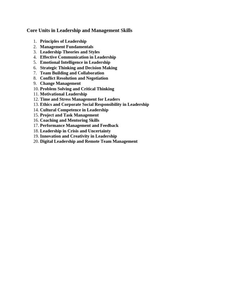 Leadership and Management Skills Overview | PDF | Leadership | Mentorship