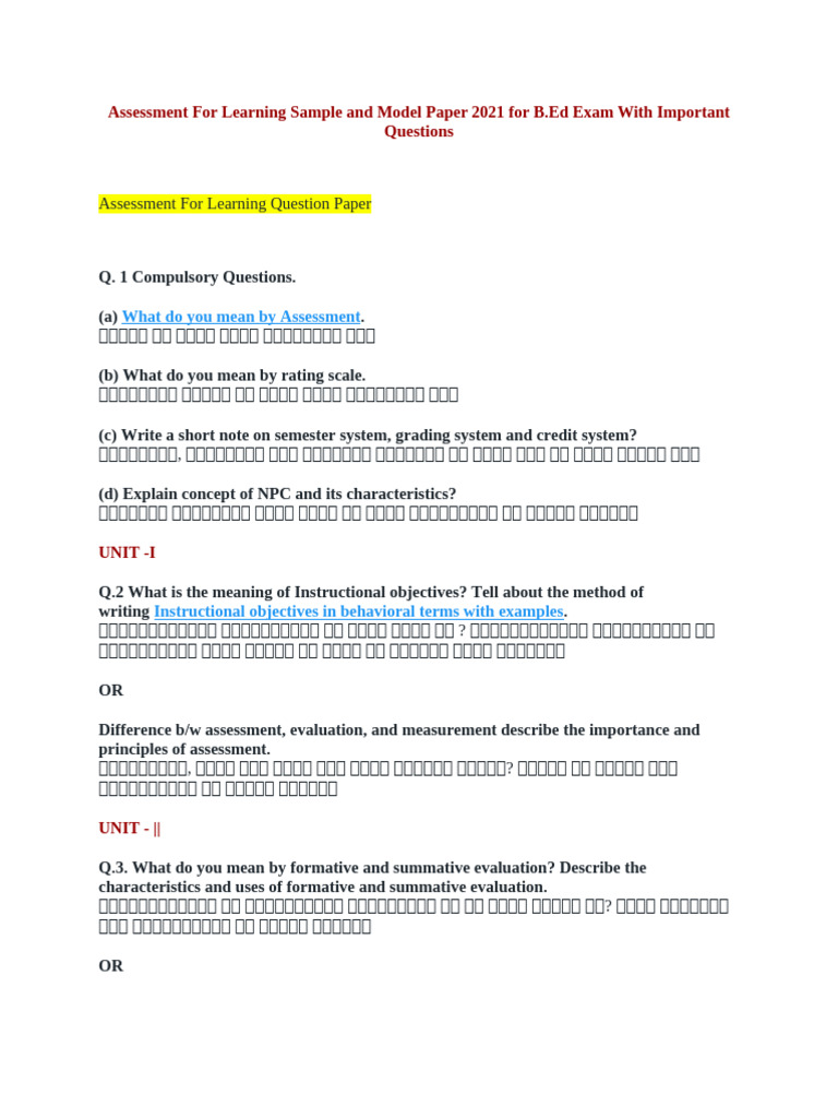 B Ed Exam Imp | PDF