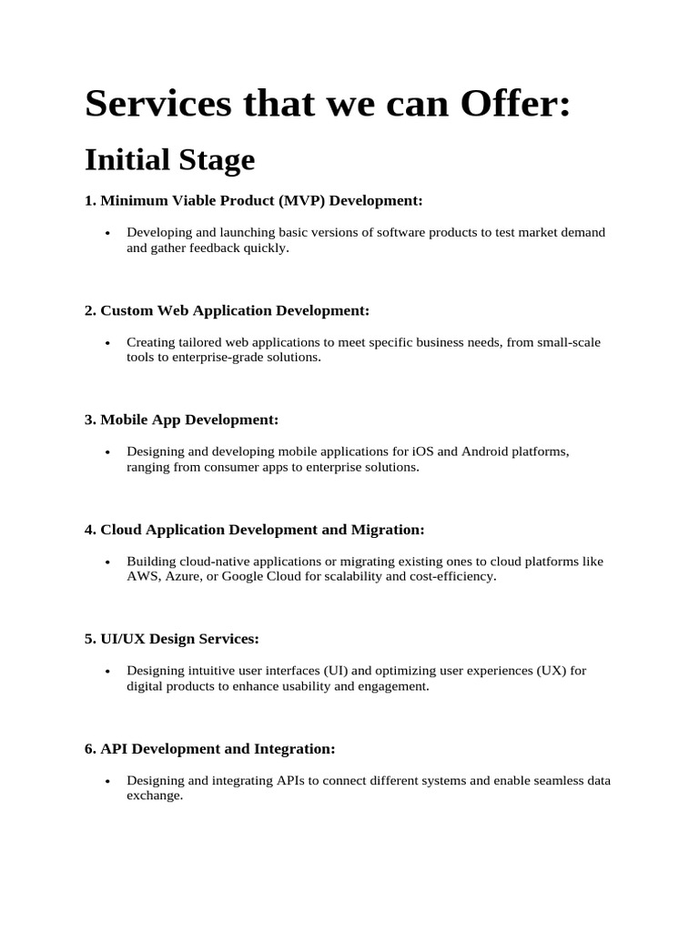 Services That We Can Offer | PDF | Cloud Computing | Software