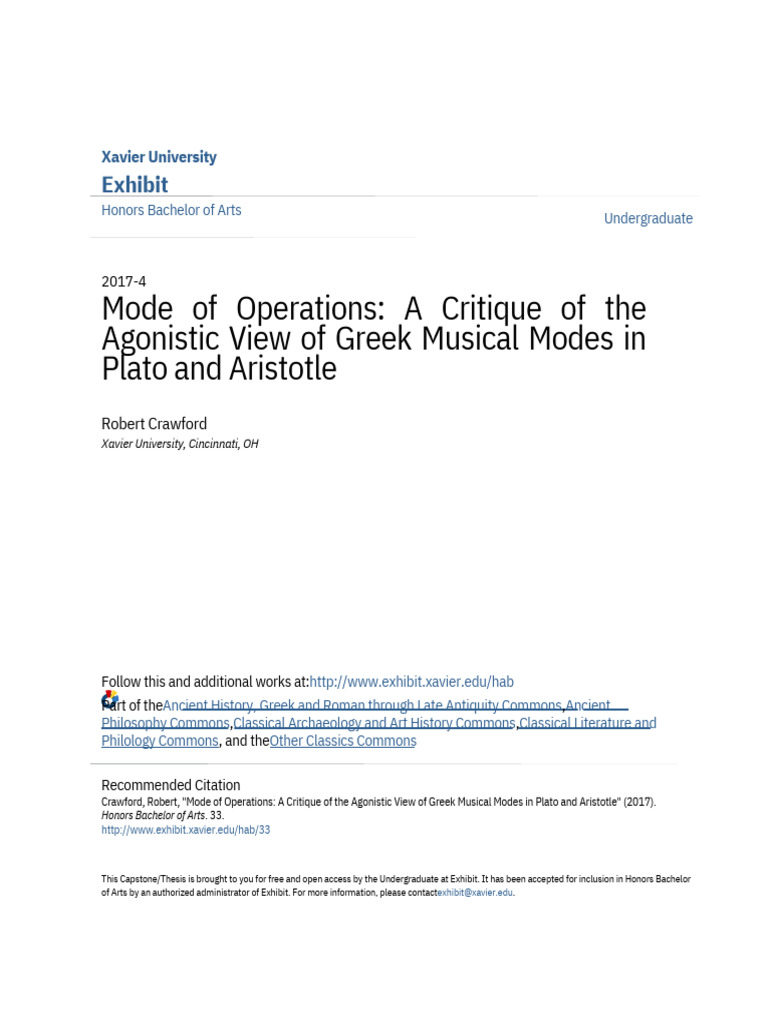 Critique of Greek Musical Modes | PDF | Scale (Music) | Mode (Music)